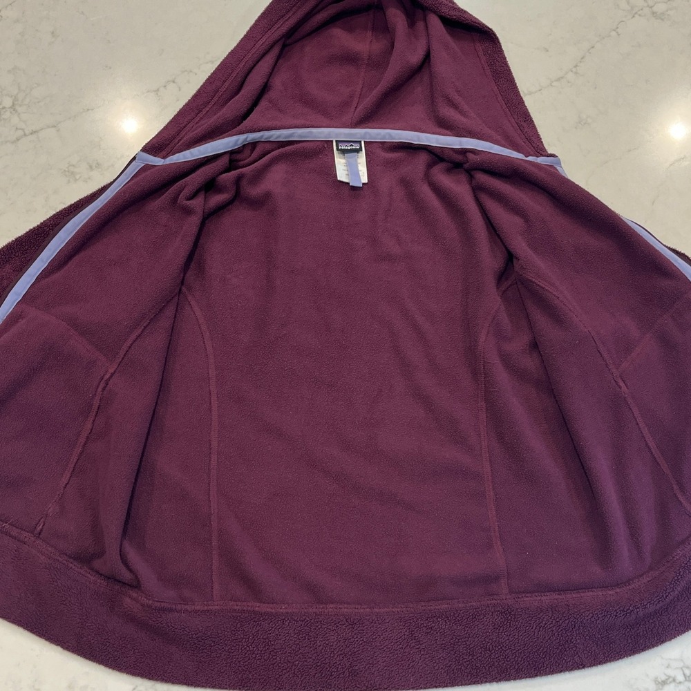 Patagonia‎ VTG Rhythm Womens Medium Fleece Zip Up Hoodie Jacket Purple Pockets - Picture 3 of 11